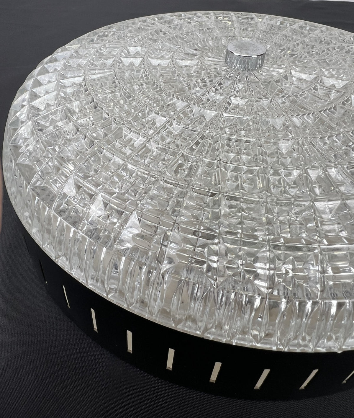 Ceiling Lamp Vintage French Style Patterned Glass Flush Mount LOT 6480