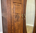 Wardrobe Antique French Oak Two Door Mirrored Carved Armoire Cabinet LOT 61226