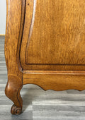 Bed Vintage French Louis XVI Double Bed Frame Oak Carved Headboard LOT 47047