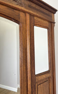 Wardrobe Antique French Oak Two Door Mirrored Carved Armoire Cabinet LOT 61447