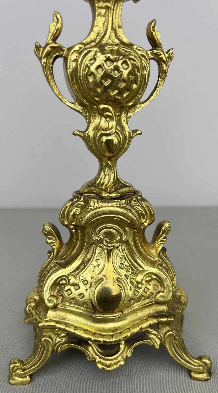 Pair of Candelabras Vintage French Brass Ornate 5 Arm Candle Holders LOT 643710