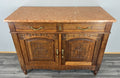 Cabinet Antique French Marble Top Oak Carved with Drawers Sideboard LOT 4070