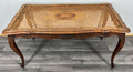 Coffee Table Vintage French Louis XV Cane Top Oak Carved Table LOT 38610