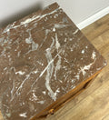Pair of Bedside Tables Antique French Style Oak Marble Top Cabinets LOT 621811