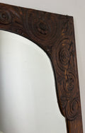 Mirror Antique French Style Oak Carved Wardrobe Mirror Polished Glass LOT 61884