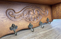Coat Rack Vintage French Oak Wall Mounted 4 Hooks Carved Rack Hanger LOT 62936