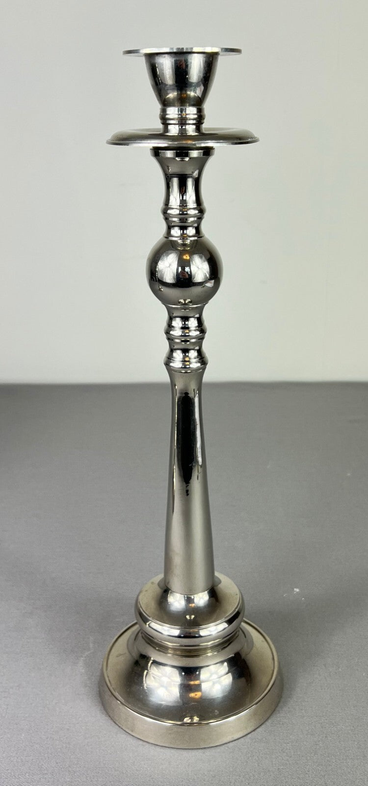 Pair of Candle Holders Vintage French Silver Metal Column Candlesticks LOT 50772