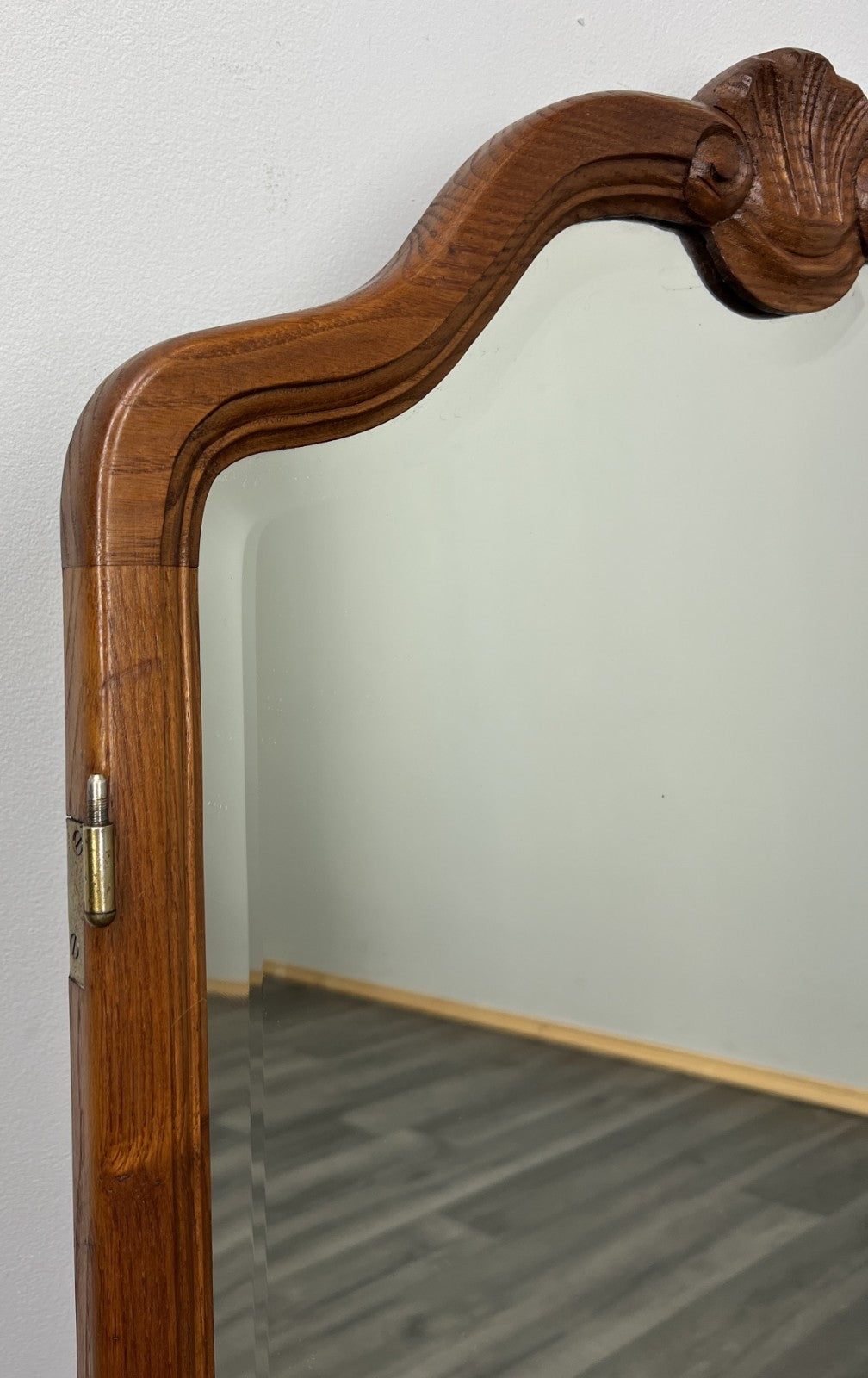 Vintage French Style Carved Wall Mirror Ornate Oak Wall Frame LOT 47753