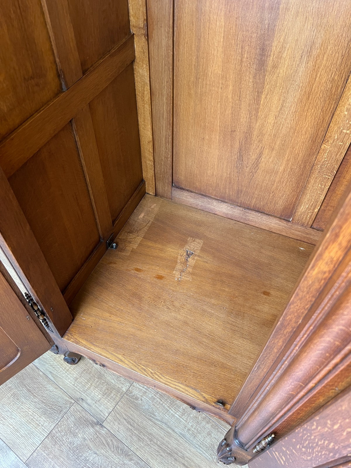 Wardrobe Vintage French Louis XVI Style Four Door Oak Carved Armoire LOT 612615