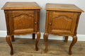 Pair of Bedside Tables Vintage French Louis Oak Nightstands Cabinets LOT 63070