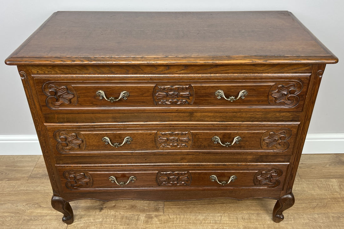 Chest of Drawers Vintage French Louis XVI Style Oak Carved Cabinet LOT 49200