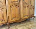 Wardrobe Vintage French Louis XVI Style Oak Four Door Carved Armoire LOT 6496