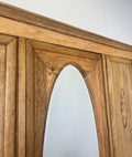Wardrobe Vintage French Oak Triple Door Mirrored Carved Armoire Cabinet LOT 61017