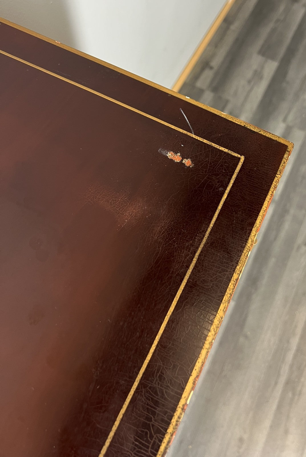 Cabinet Vintage Chinese Hand Painted Floral Bird Lacquer Sideboard LOT 439616