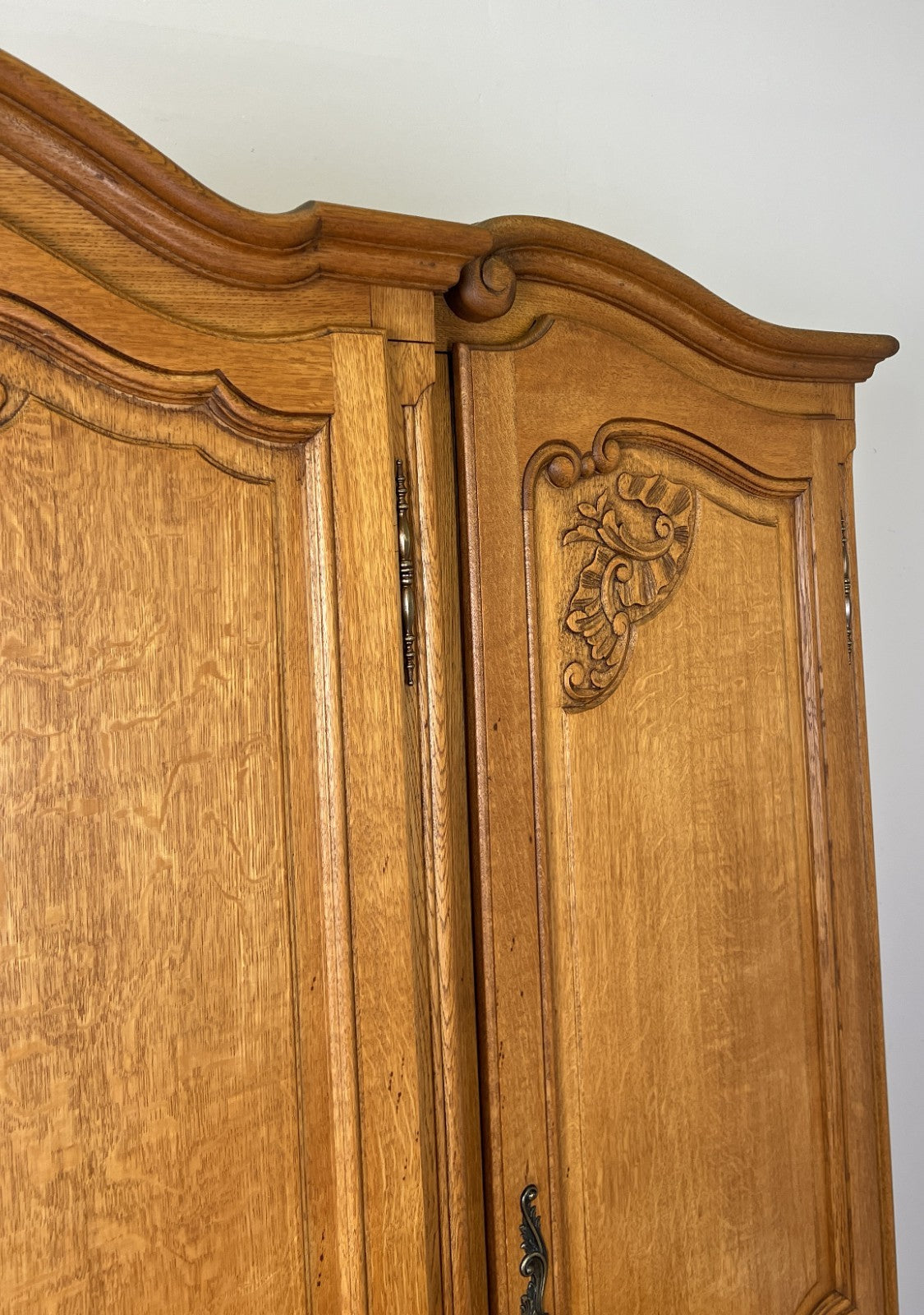 Wardrobe Vintage French Louis XVI Style Oak Four Door Carved Armoire LOT 64004