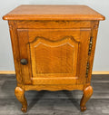 Pair of Bedside Tables Vintage French Oak Cabinets Carved Nightstands LOT 37262