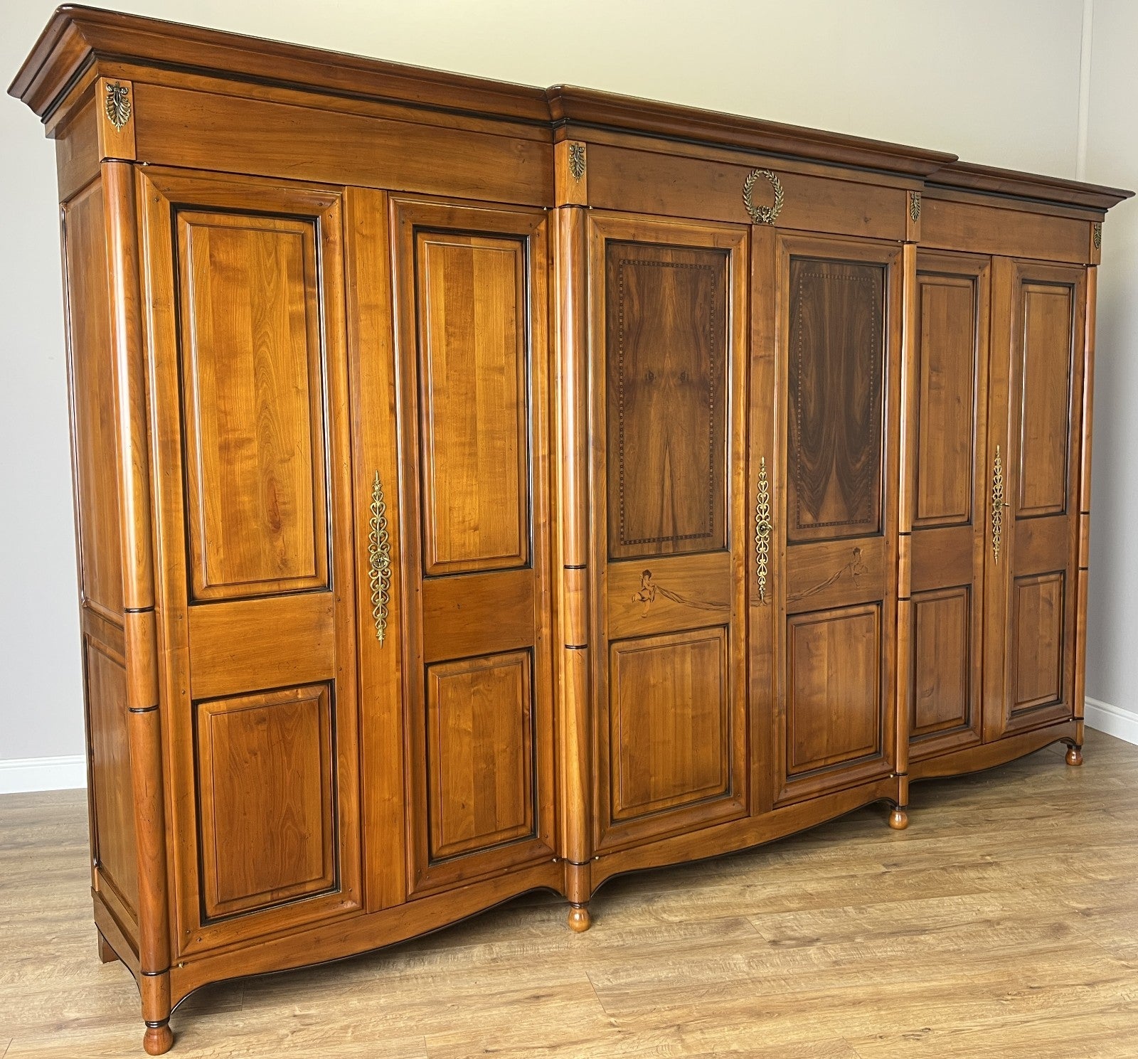 Wardrobe Vintage French Ehalt Six Door Carved Armoire Cabinet LOT 61124