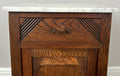Bedside Table Antique French Marble Top Oak Cabinet Carved Cupboard LOT 62006