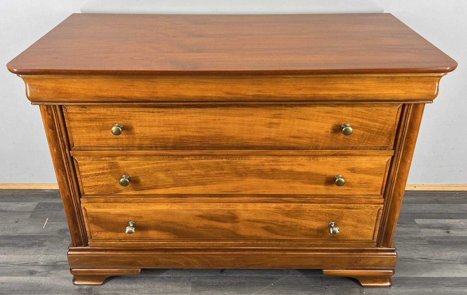 Chest of Drawers Vintage French Style 3 Drawer Brass Handles Cabinet LOT 43980