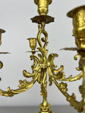 Pair of Candelabras Vintage French Brass Ornate 5 Arm Candle Holders LOT 64377