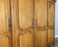Wardrobe Vintage French Louis XVI Style Oak Four Door Carved Armoire LOT 64006