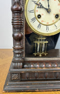 Clock Vintage Junghans Wooden Mantel Clock Glass Door Table Clock LOT 60555