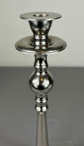 Pair of Candle Holders Vintage French Silver Metal Column Candlesticks LOT 50773