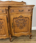 Sideboard Vintage French Louis Style Oak 4 Door Cupboard Carved Cabinet LOT 636310