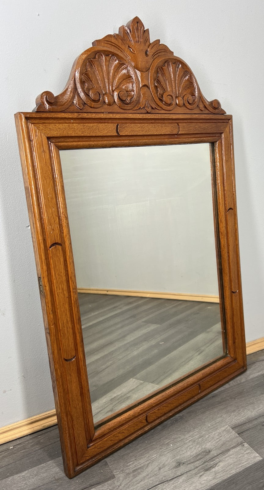 Vintage French Oak Wall Mirror with Carved Frame Wall Decor LOT 45270