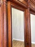 Wardrobe Antique French Style Oak Three Door Carved Mirrored Armoire LOT 623111