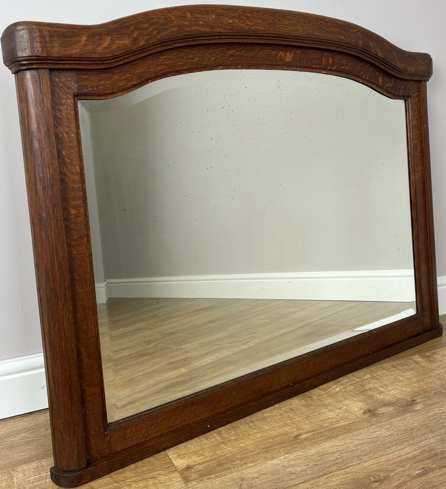 Mirror Antique French Style Oak Wall Mirror Carved Decorative Frame LOT 61410