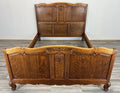 Bed Vintage French Louis XVI Double Bed Frame Oak Carved Headboard LOT 46340