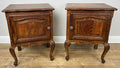 Pair of Bedside Tables Vintage French Louis Oak Nightstands Cabinets LOT 49731