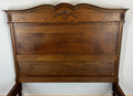 Bed Antique French Style Double Bed Wood Frame Carved Headboard LOT 32393