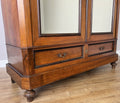 Wardrobe Antique French Style Two Door Walnut Mirrored Carved Armoire LOT 616110