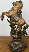 Figures Vintage Metal Horse Statues Pair Ornate Classical Sculpture Set LOT 49386