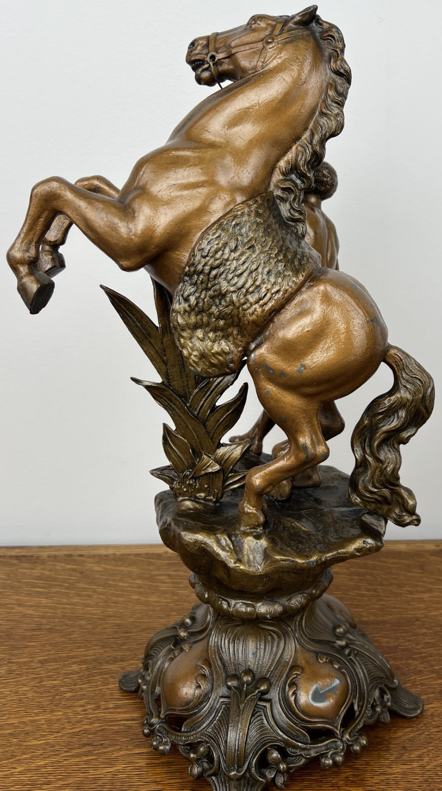 Figures Vintage Metal Horse Statues Pair Ornate Classical Sculpture Set LOT 49386