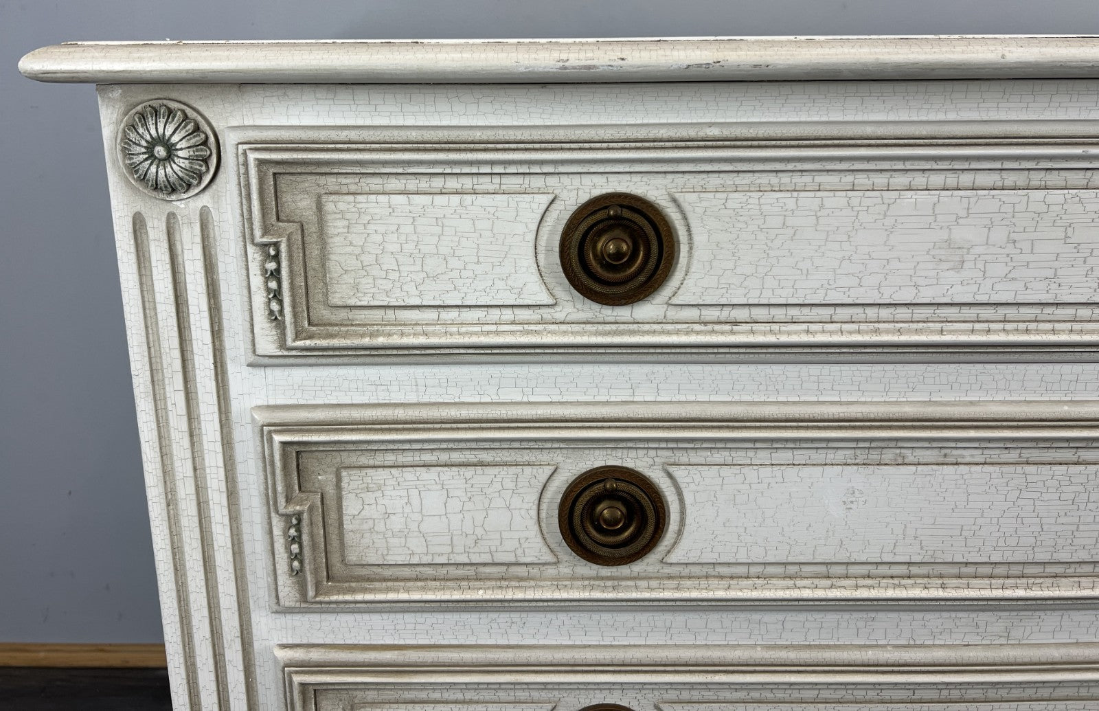 Chest of Drawers Vintage Shabby Chic 3 Drawer Painted Cream Cabinet LOT 44053