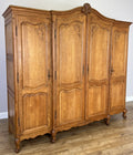Wardrobe Vintage French Louis XVI Style Oak Four Door Carved Armoire LOT 60991
