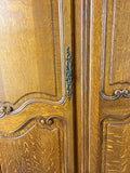Wardrobe Vintage French Louis XVI Style Oak Four Door Armoire LOT 48156