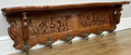 Coat Rack Vintage French Carved Oak Wall Mounted 6 Hooks Rack Hanger LOT 62050
