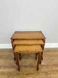 Nested Tables Vintage French Louis Oak Set of Three Carved Tables LOT 6498