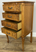 Chest of Drawers Vintage French Louis Oak 4 Drawers Carved Cabinet LOT 62319