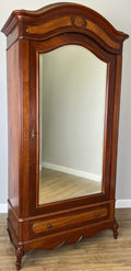 Wardrobe Antique French Style Mahogany Mirrored Carved Armoire Cabinet LOT 61572
