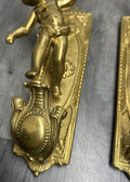 Wall Candle Holder Vintage French Style Sconce Pair Brass Cherub LOT 46658