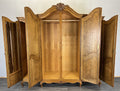 Wardrobe Vintage French Louis XVI Style Oak Four Door Armoire LOT 481211
