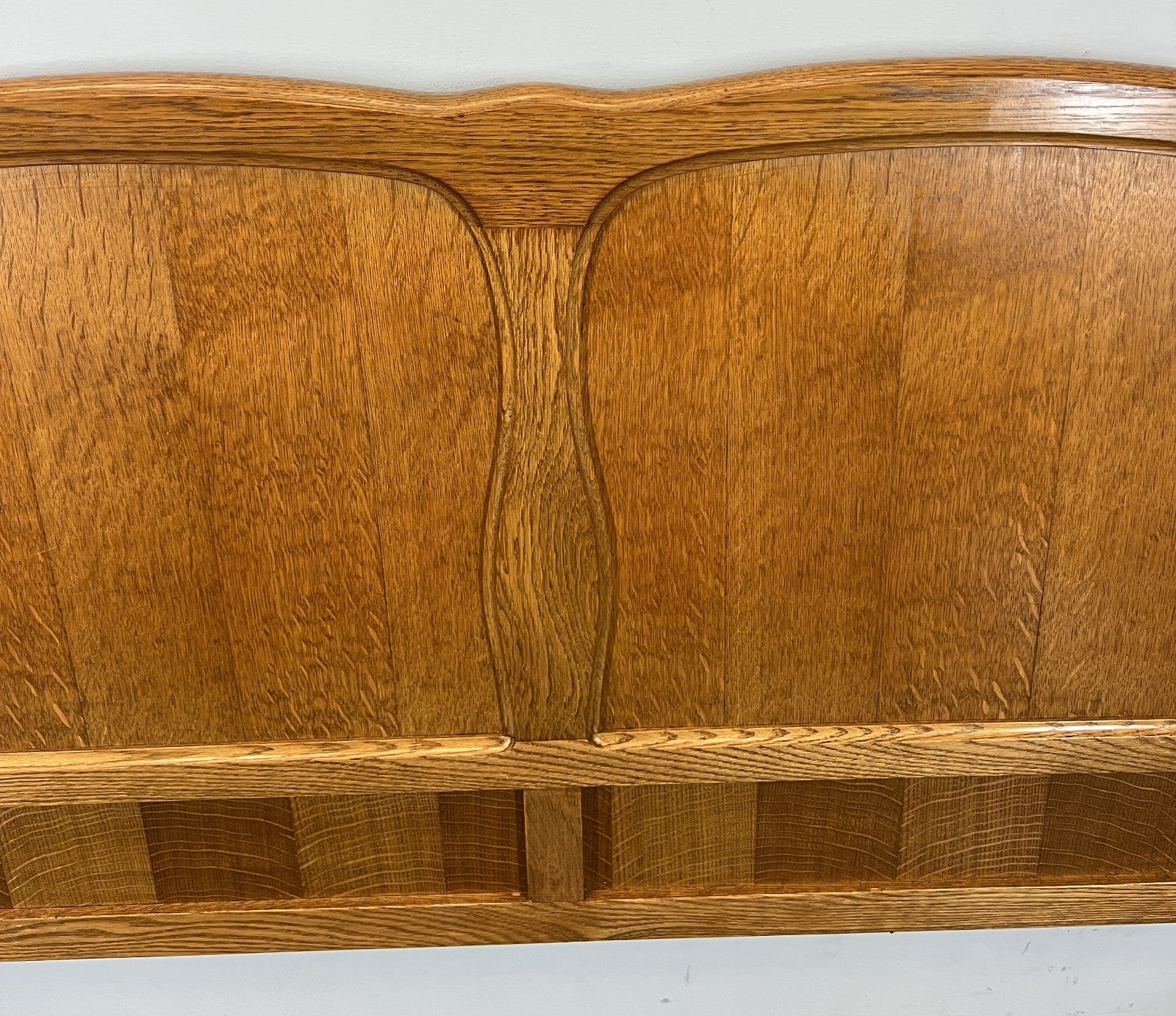 Bed Vintage French Louis XVI Double Bed Frame Oak Carved Headboard LOT 45906