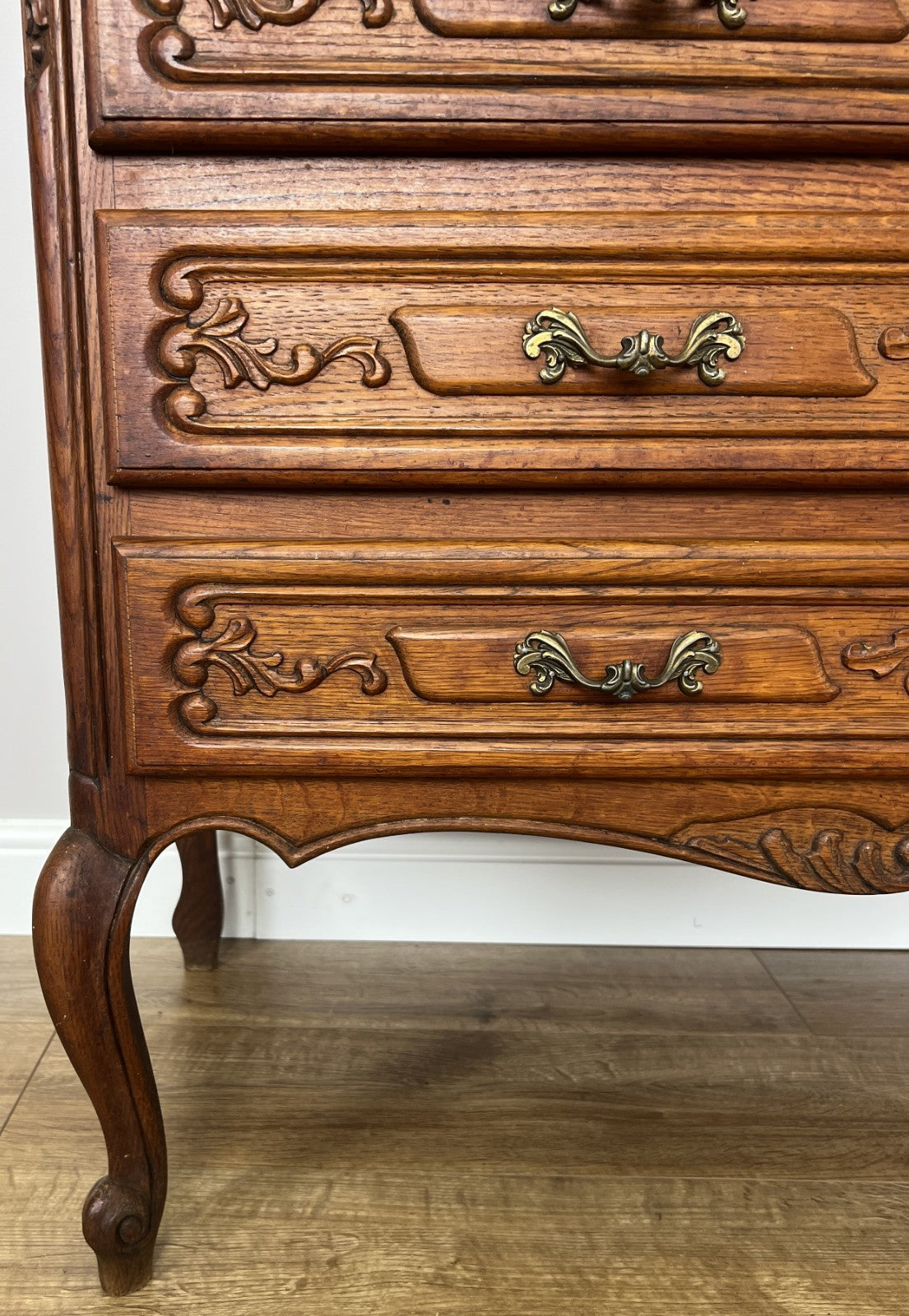 Secretaire Writing Desk Vintage French Louis Oak Rare Bureaux Cabinet LOT 61547