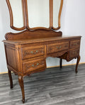 Vintage Dressing Table with Mirror French Oak Louis Vanity Table Makeup LOT 47973