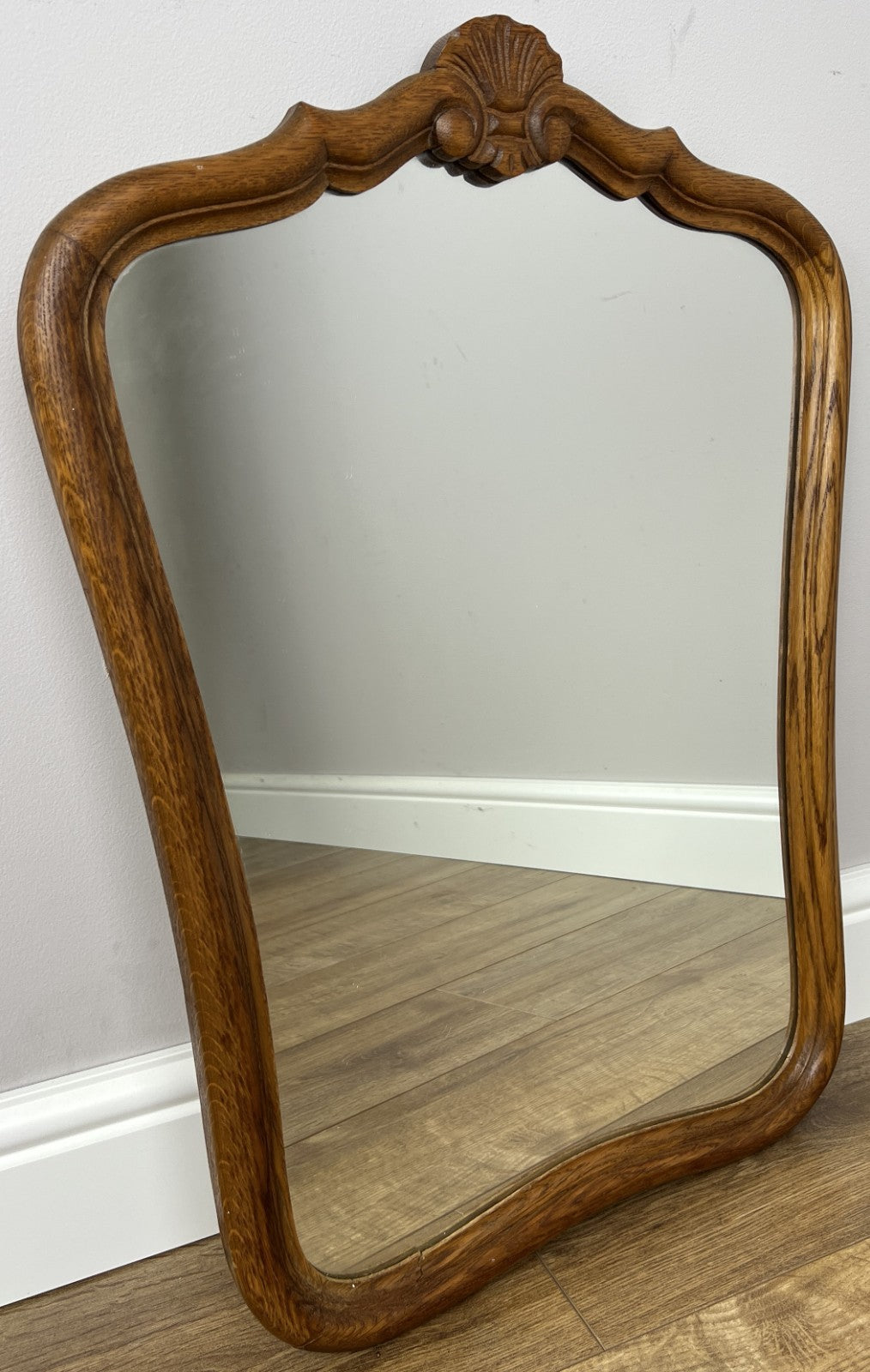 Mirror Vintage French Style Oak Carved Decorative Frame Wall Mirror LOT 62740